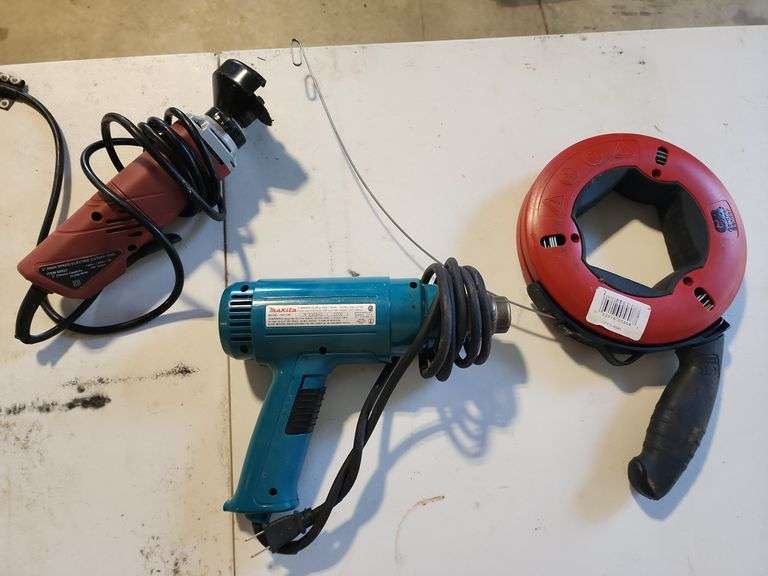 Makita Heat Gun, Chicago Electric High Speed Cutoff Tool and Gardner Bender 65' Wire Puller image