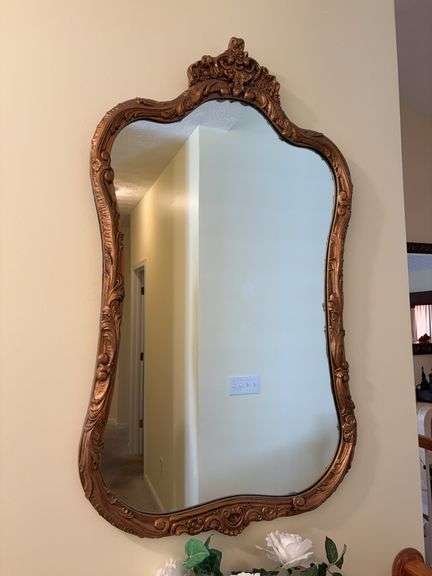 Gold Leaf Framed Wall Mirror - 28”W x 48”H image