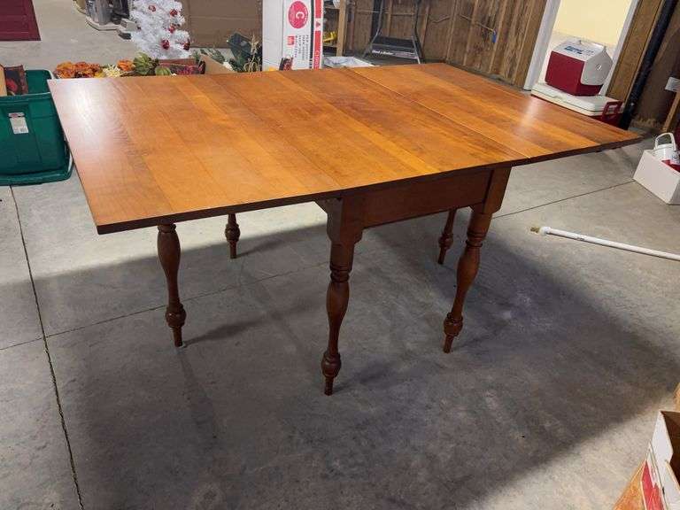 Gate Leg Drop Leaf Table -  63”x40”x30” - located in basement, buyer responsible for removal image