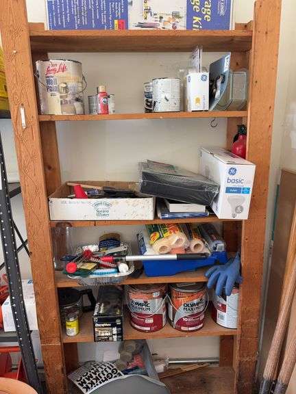 Wooden Storage Rack with Contents image