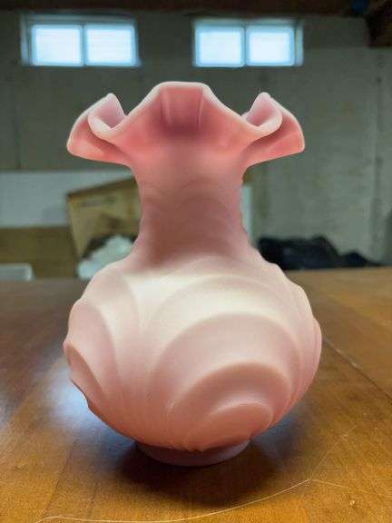 Draped Rosalene Pink Fenton Glass image