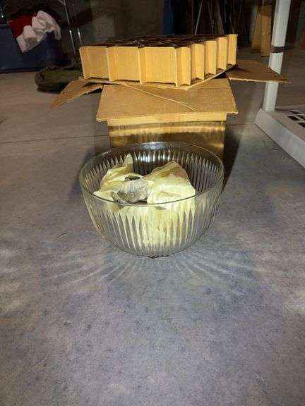 Cut Glass Punch Bowl and Glasses image