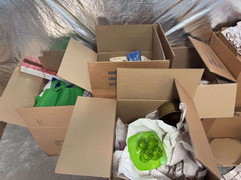 4 Boxes of Assorted Household, Glassware & Decor image