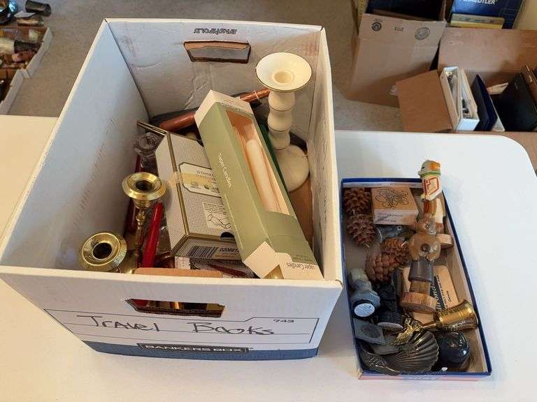 2 Box Lots of Assorted Candles and Misc image