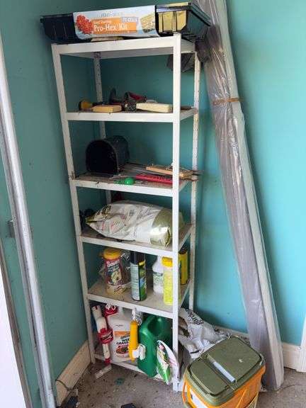 6 Shelf Storage Rack with Contents- 19”W x 11.5”D x 60”H image