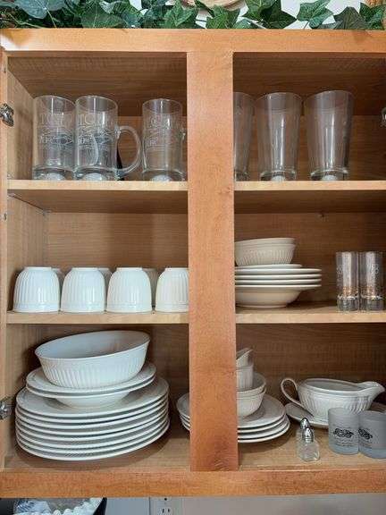 Contents of Kitchen Cabinet - Mikasa Italian Countryside Dishes and Assorted Glassware image