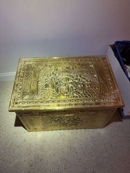 Brass Plated Chest 18”x12”x12” with Magazine Holder image