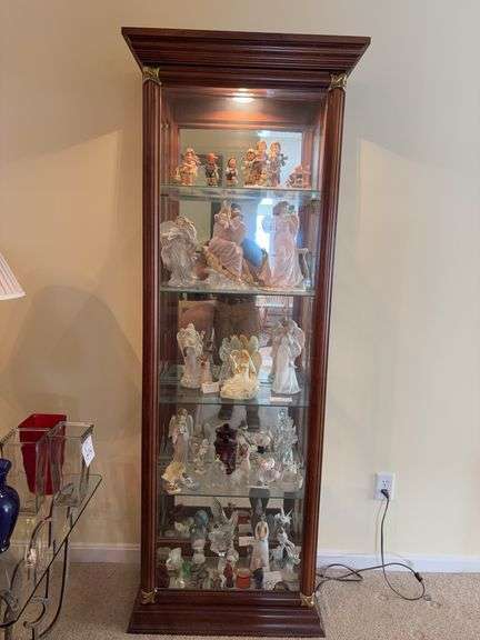 Lighted Mirror Back Display Cabinet - contents NOT included - 28”W x 13”D x 77”H image