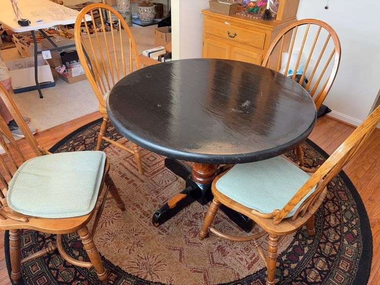 Round Kitchen Table with 4 Chairs - 42”D x 30”H image