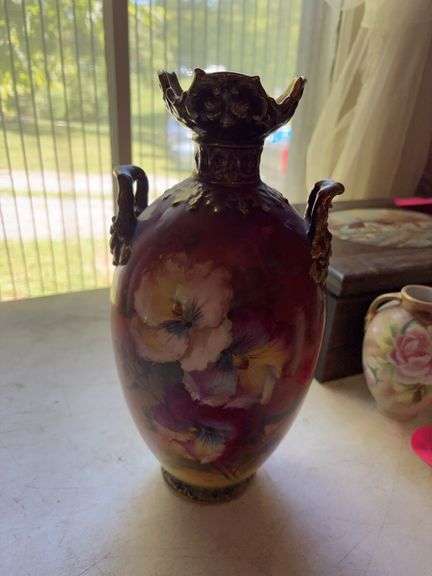 Royal Bonn Germany Handled Vase - 13”H image
