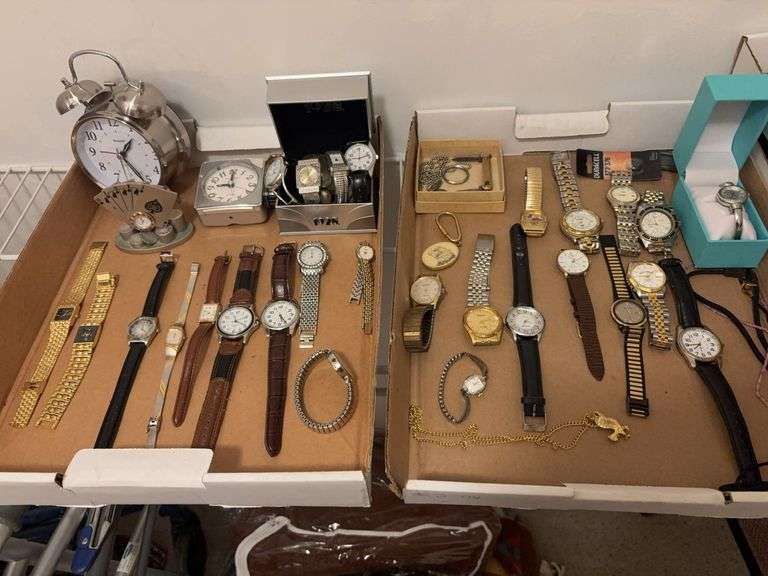 2 Box Lots of Assorted Costume Jewelry timepieces image