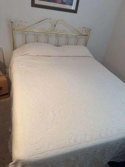 Full Size Bed frame - mattress and boxspring given to buyer at no charge image