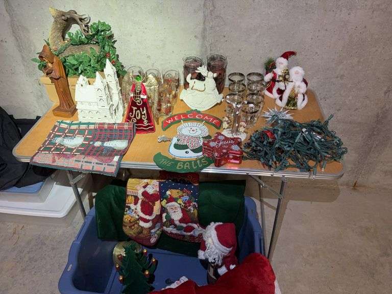 Christmas Decorations figurines glasses tree skirt decor image