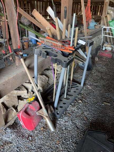 Long Handled Tool Rack with Contents image