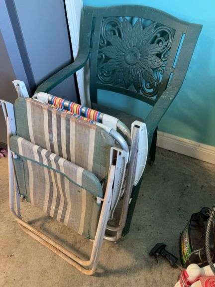 Plastic Chair and 2 Folding Chairs image