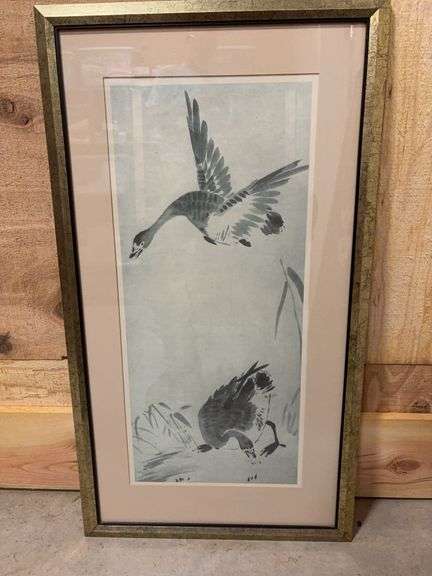 Framed Print of Geese - 19”W x 34”H image