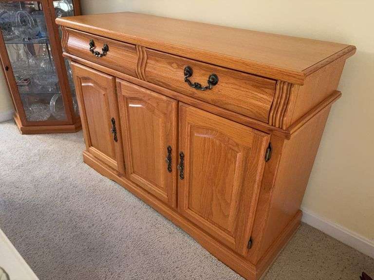 Wooden Buffet Cabinet - 50”W x 18”D x 34”H image