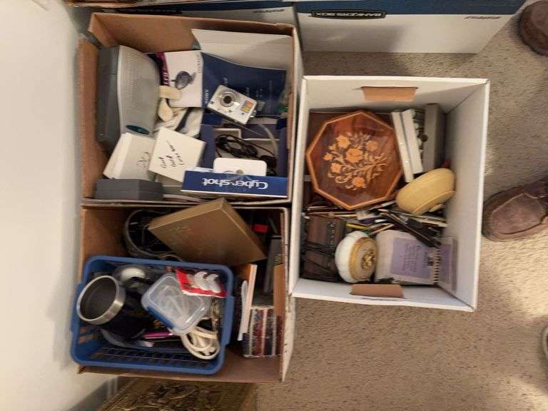 3 Box Lot of Assorted Houseware and Commemorative Coins image