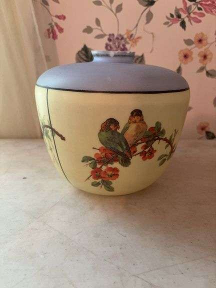 Glass Lamp Shade with Painted Birds image