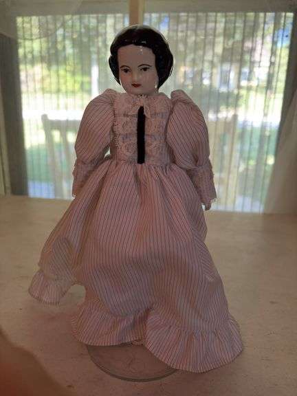 Porcelain Doll on Stand 10” image