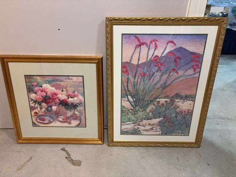 Pair of Framed Flower Prints image