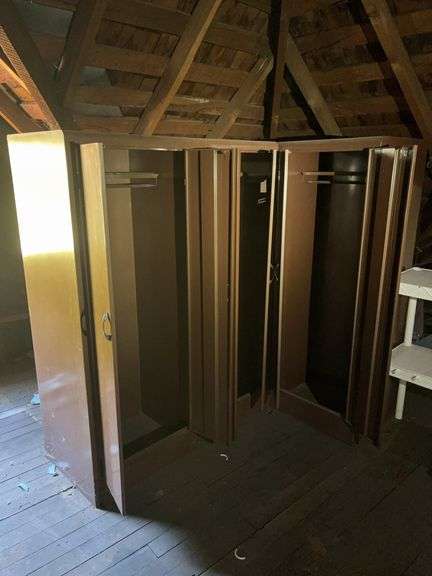 (3) Metal Wardrobes - 24”W x 20”D x 67”H - located in attic image