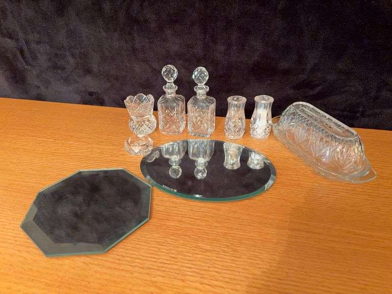 Mirror Trays and Assorted Glassware image