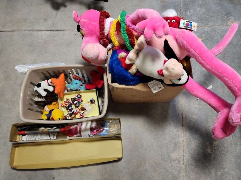 Model Rocket Kit, Assorted Stuffed Animals and California Raisin Figurines image