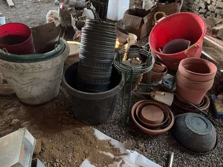 Large Group of Assorted Pots and Planters image