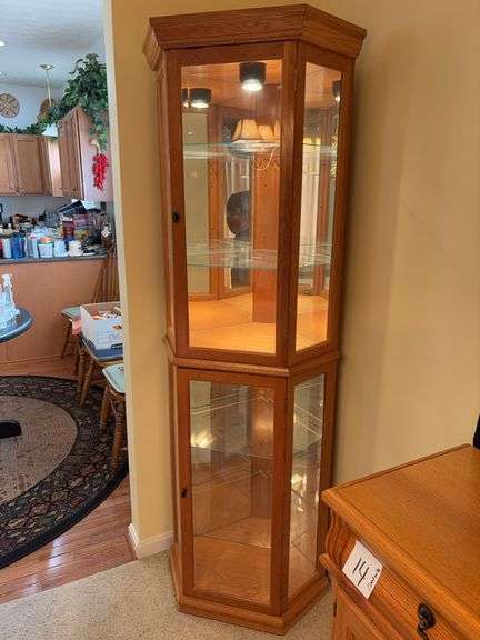 Lighted Mirror Back Display Cabinet - 20”D x 23”W x 75”H image