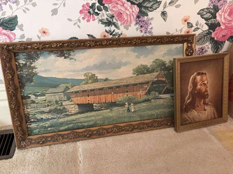 Framed Prints - Jesus and Covered Bridge image