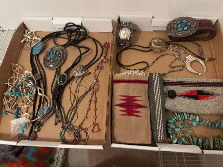 2 Box Lots of Assorted Costume Jewelry Native American image
