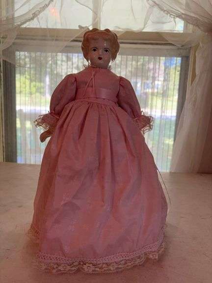 Porcelain Doll on Stand 13” image