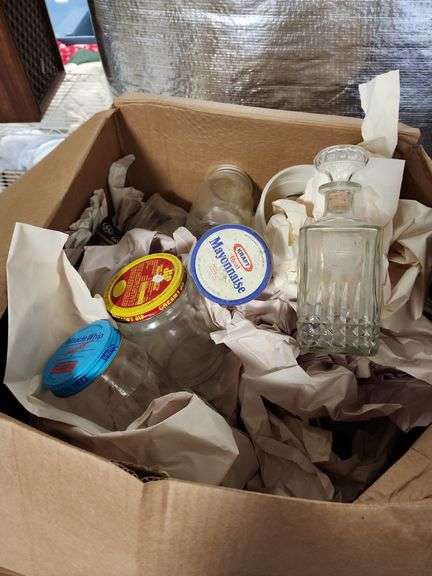 Assorted Glass Jars and Evan Williams Decanter image