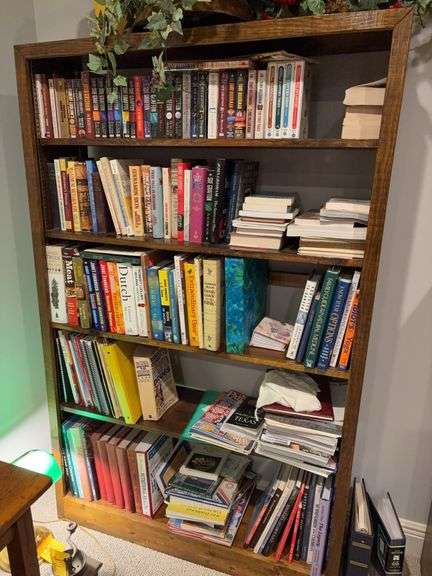 5 Shelf Wooden Bookcase - 42.5” x 67”H - contents NOT included image