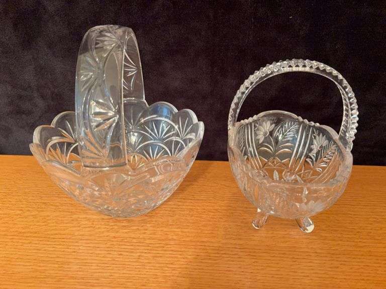 Pair of Handled Glass Fruit Bowls image