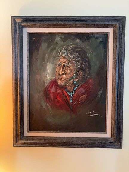 Southwestern Framed Canvas Painting - 23”W x 26.5”H image