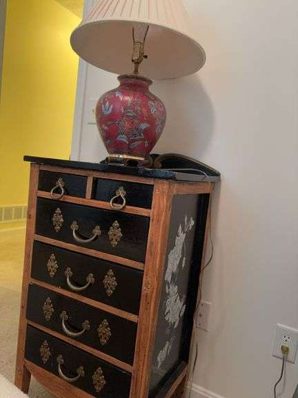 Floral Chest of Drawers with Floral Lamp image
