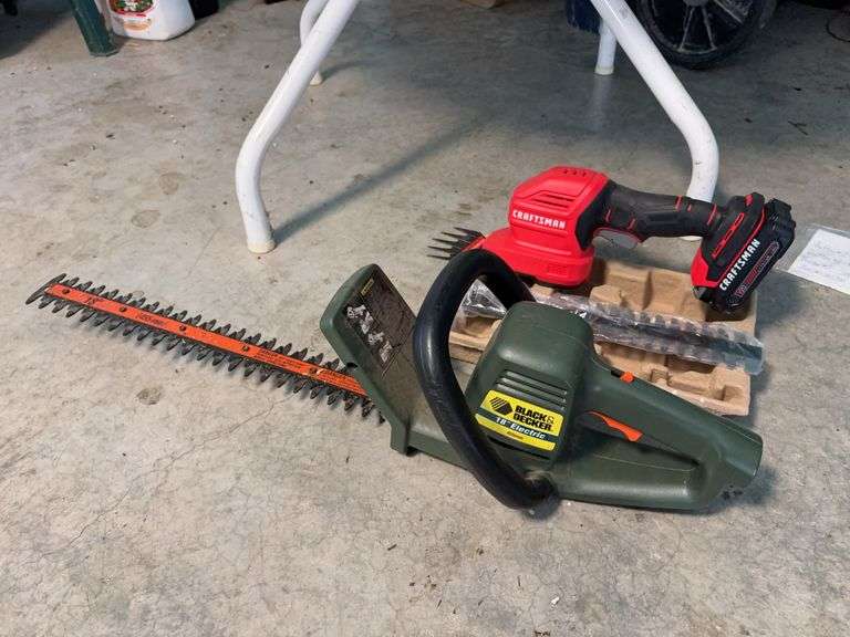 Craftsman Hedge Trimmer (no charger) and Black & Decker Electric Hedge Trimmer image
