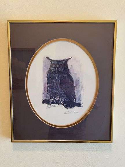 Framed Owl by Bob Hinton - 12”W x 14.5”H image