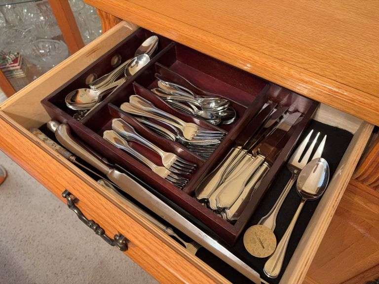 Contents of Drawer - Assorted Reed & Barton and Wallace Utensils image