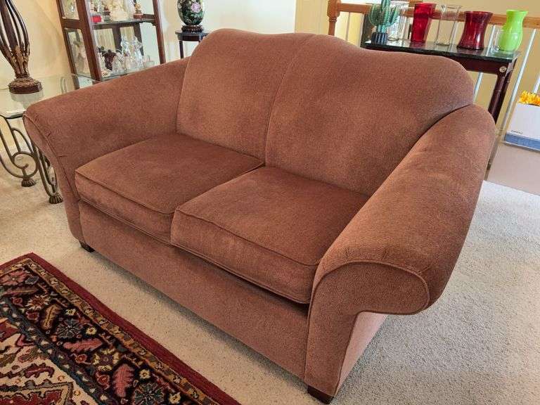 Brown Fabric Love Seat - 68”W x 38”D image