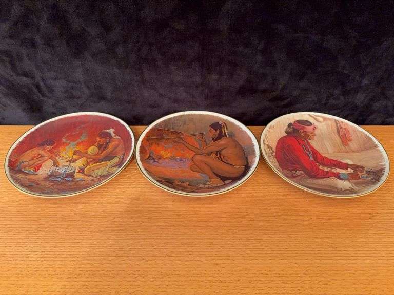 3 Decorative Native American Plates image