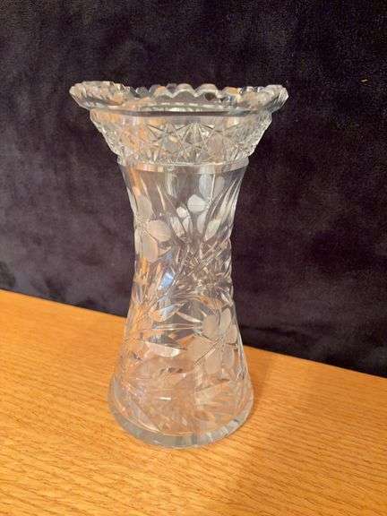 8” Etched Glass Flower Vase image
