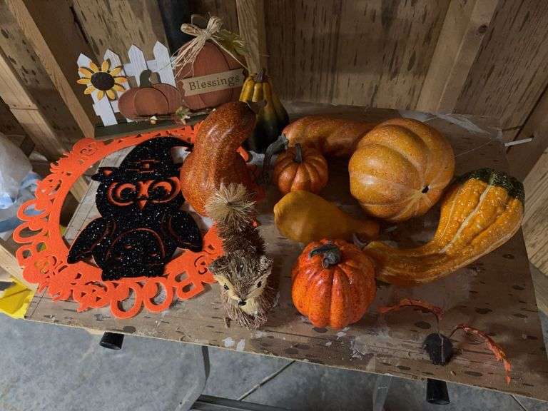 Fall Decorations pumpkins squash blessings image