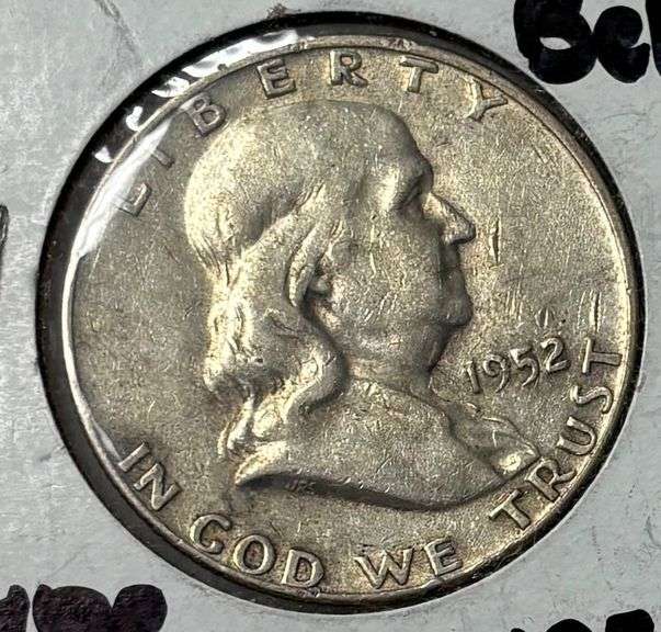 U.S. BEN FRANKLIN SILVER HALF DOLLAR 1952 image