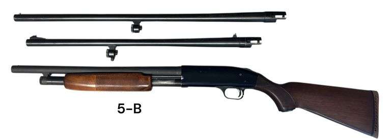 MOSSBERG MODEL 500AT; 12GA PUMP SHOTGUN; WITH 18.5" DEFENCE BEAD SIGHT BARREL, 24" CYLINDER BORE RIFLE SIGHT BARREL AND 28" MODIFIED CHOKE BEAD SIGHT BARREL; SERIAL #G349286 image