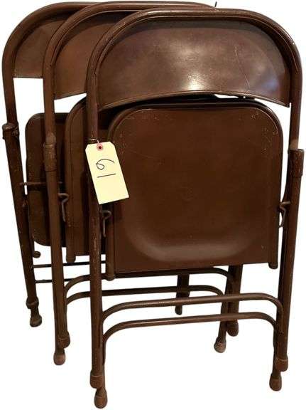 3 METAL FOLDING CHAIRS image