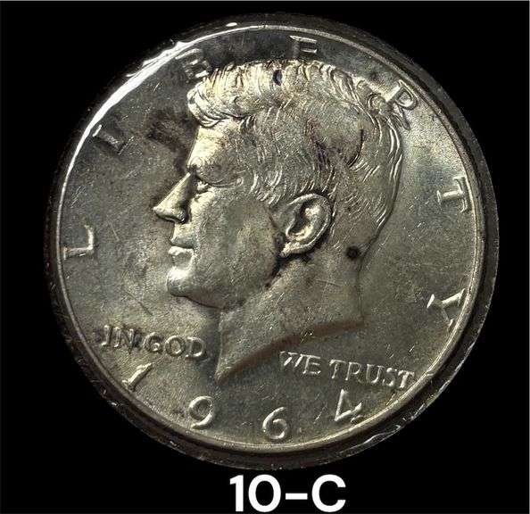 1964 U.S. KENNEDY SILVER HALF DOLLAR, GOOD LUSTER AND DETAIL image