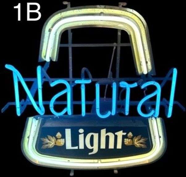 NEON ELECTRIC "NATURAL LIGHT" BEER ADVERTISING SIGN image